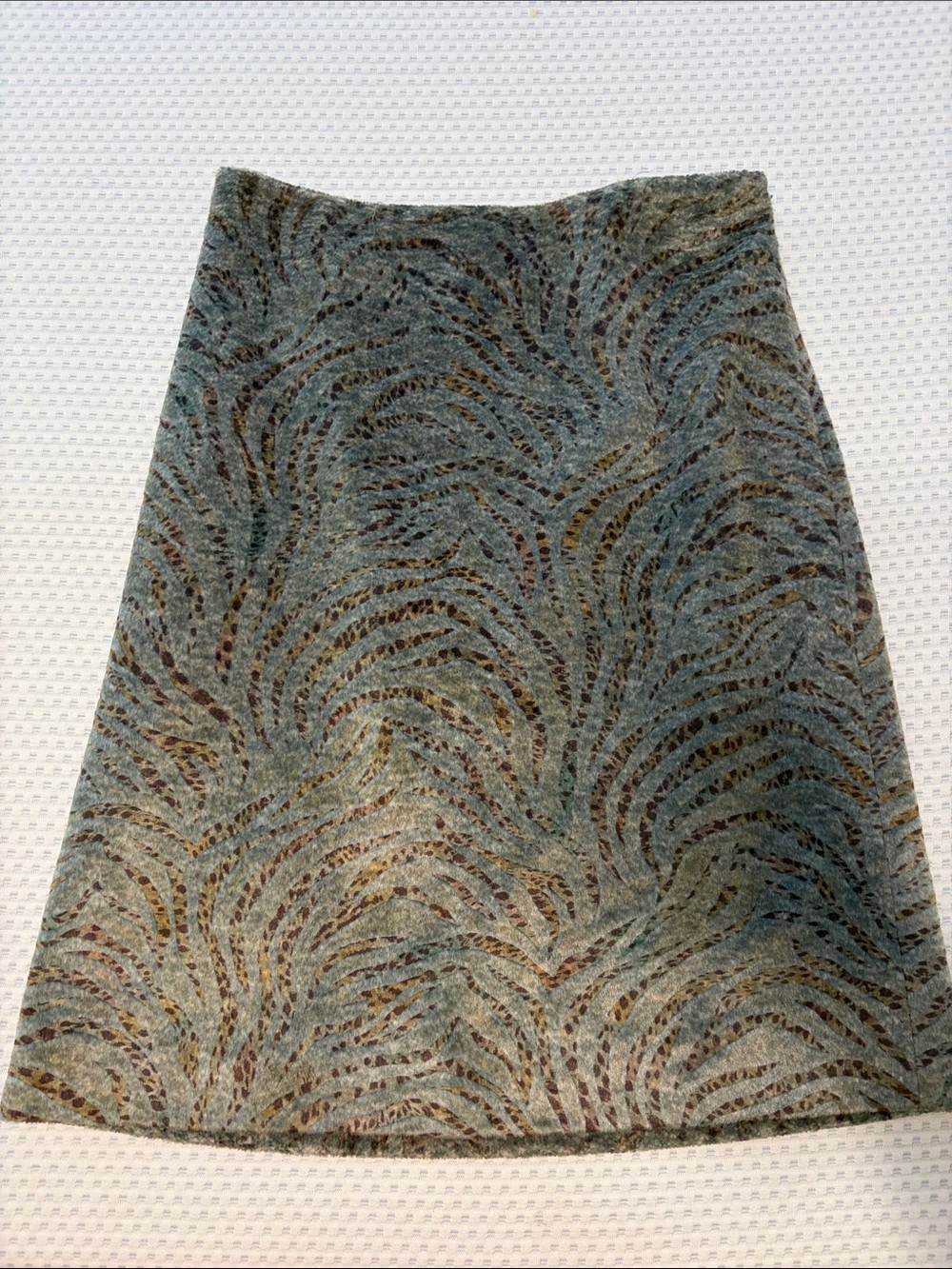 Vintage Teal and Brown Swirl A-Line Skirt